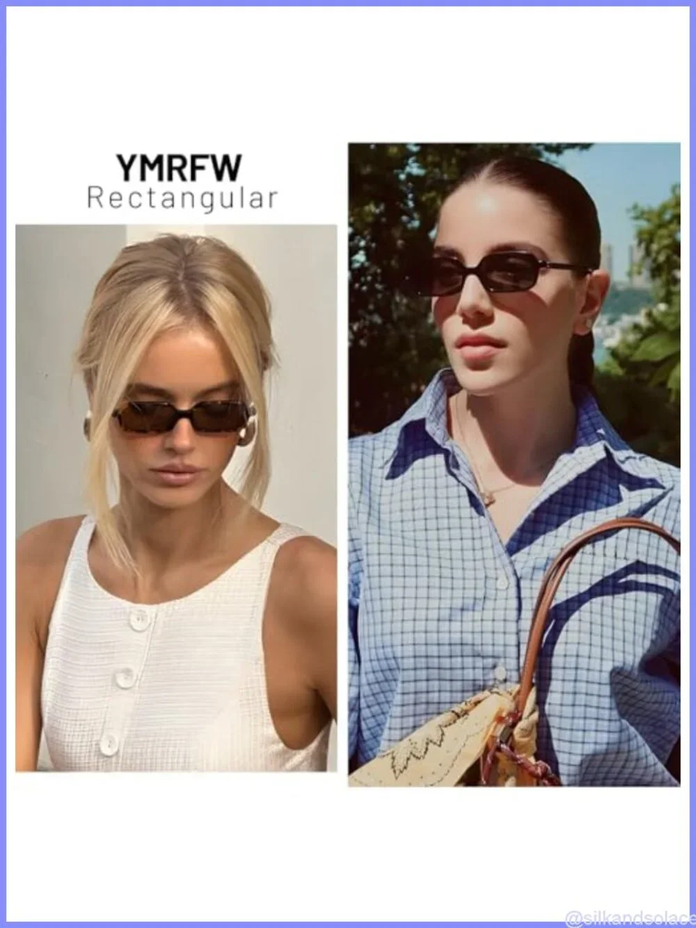 Retro Rectangular Sunglasses Women Narrow Square UV400 Protection